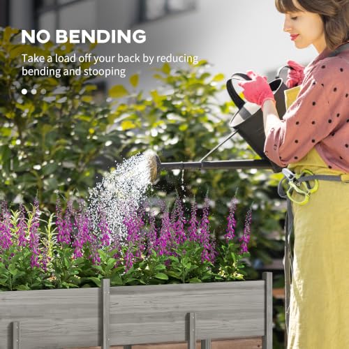 Wooden Raised Garden Bed with Legs (Gray / 88.5 X 21.75 X 31.5 in)