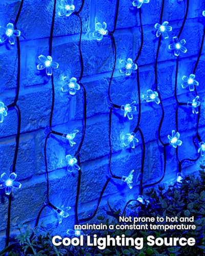 60 LED Solar Flower String Lights for Outside Waterproof Fairy Lights for Garden Yard Fence Patio Christmas Tree Wedding Party Decor (60 Count)
