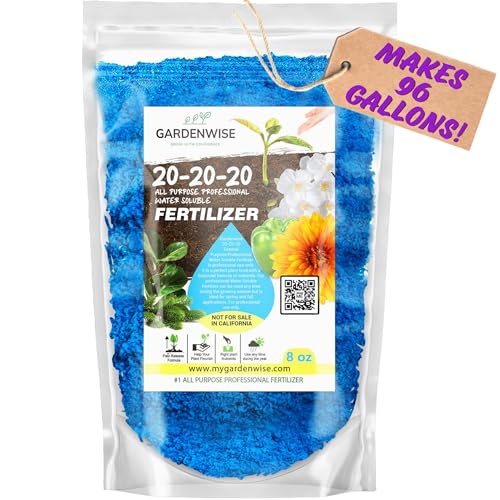 20-20-20 Water-Soluble Fertilizer – Powder for Liquid Plant Food for Indoor & Outdoor Plants, Orchids, Vegetables, Lawns, Flowers – 20 20 20 Fertilizer (8 oz) (8 Ounce)