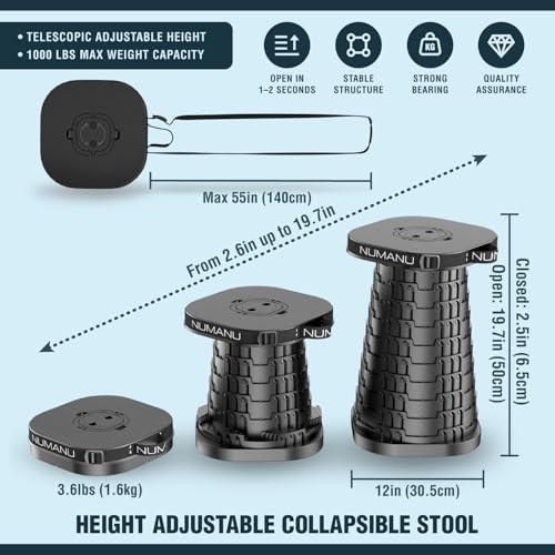 XXL Collapsible Stool (XXL Square (Stool & 3IN1 Carry Bag))