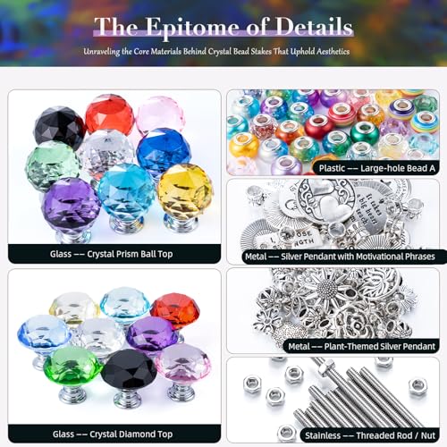 513Pcs DIY Beaded Garden Stakes (colorful)