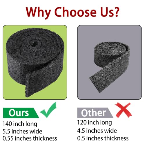 140 x 5.5 Inch Reversible Rubber Mulch Mat (2 Black)