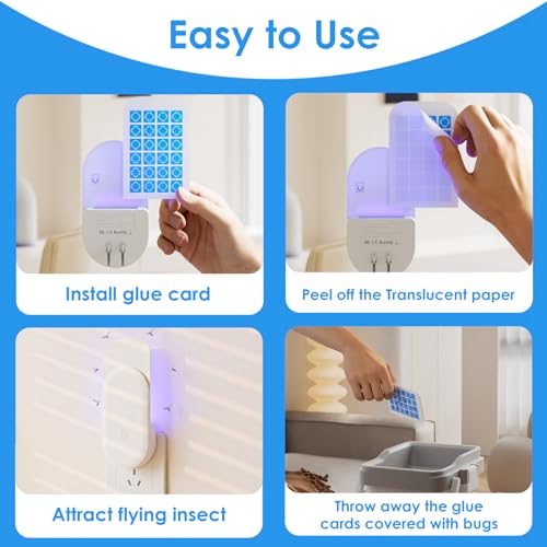 24 Pack Magnetism Glue Cards TIENBE Indoor Plug (White / 24 Glue Cards)