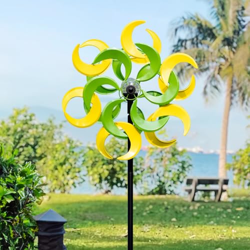 87" Wind Spinner Outdoor with Solar Light (Verdant Moon-Solar Light Version)