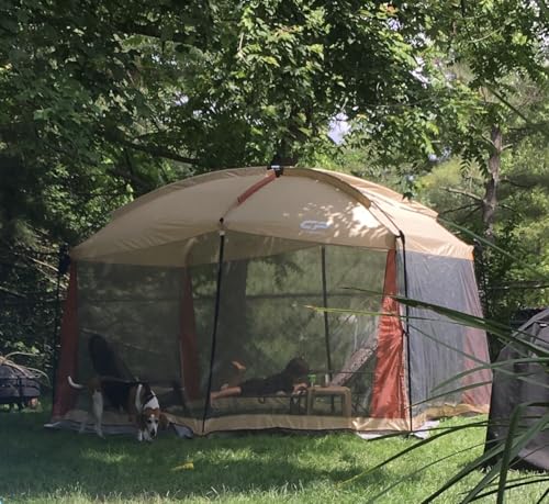 Screen House Tent 12 x 10 Ft Screened Mesh Net Wall Canopy (Beige-2 / 12'x10')