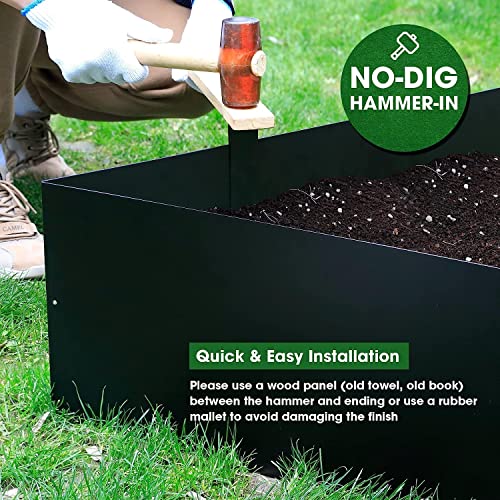 Garden 4 Pack 12" H. Galvanized Steel Landscape Edging w (4-Pack 12"x40" / Black)