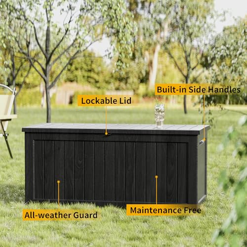 Outdoor Storage Box Waterproof Large (Black / 180 Gallon)