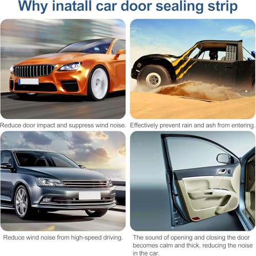 Automotive Door Weather Stripping 90Ft Car Door Rubber Edge Trim Seal Strip Gasket with Side Bulb for Car Bus Camper Boat RV Truck Doors (90Ft)