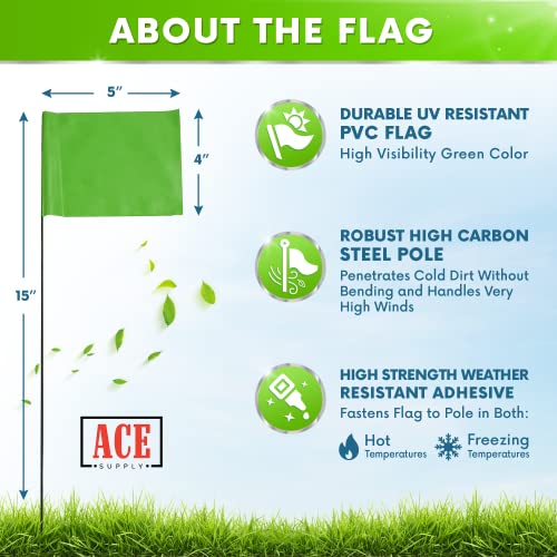 Green Marking Flags 1000 Pack (1000 Pack / Green)
