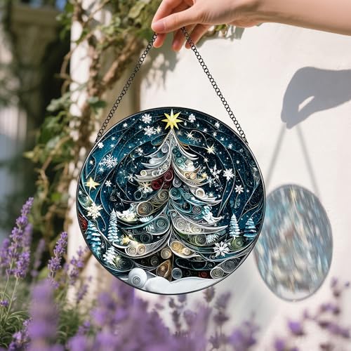 8 Inch Starry Christmas Tree Suncatcher Ornament (Christmas Tree)