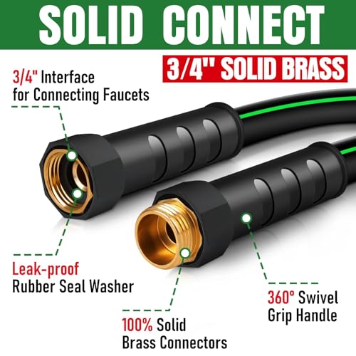 Heavy Duty Garden Hose 10ft (Black+Green / 10ft)