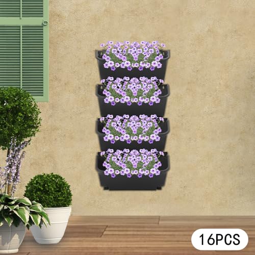 Vertical Wall Planter with 16 Pots