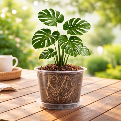 Clear Nursery Pots with Saucers (8 Inch-8Pcs)
