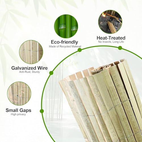 Bamboo Slat Fence 57in H x 13ft L (4.8 ft H x 13 ft L)