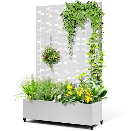 Metal Raised Garden Bed (White-brick / 71" x 47" x 16")