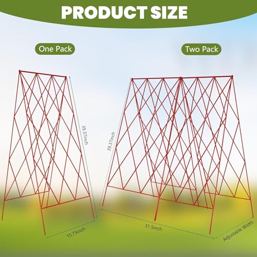 Cucumber Trellis 2 Pack (Garnet Red / 39.4" H)