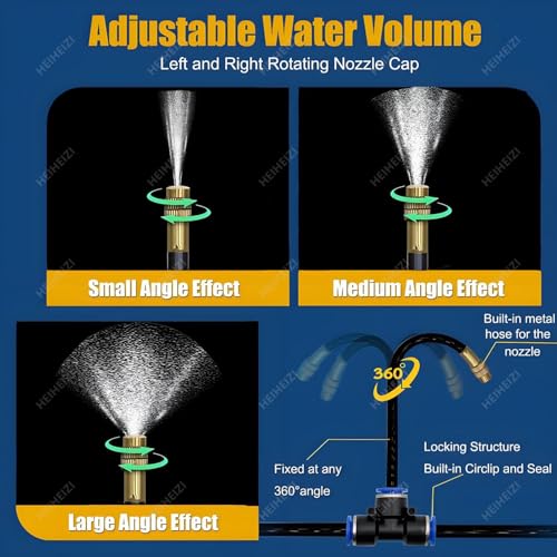 Automatic Drip Irrigation System Kit - Smart Garden Watering for Greenhouse, Lawn, Raised Beds & Flower Beds - Micro Misting Sprinkler with 30m Tubing & Adjustable Emitters