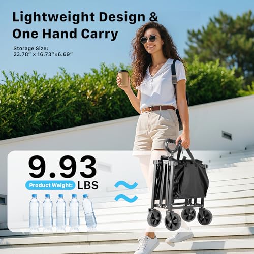 29.3" Collapsible Wagon Cart (Black / 150L)