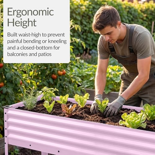 48x24x30in Galvanized Raised Garden Bed (48x24x30in / Pink)