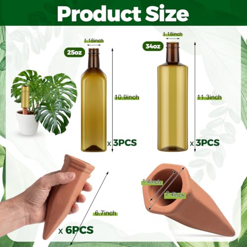 12 Pcs 25oz 34oz Plant Watering Devices Terracotta Spikes (25oz 34oz)