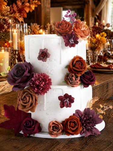 Fall Artificial Flowers (Burgundy)