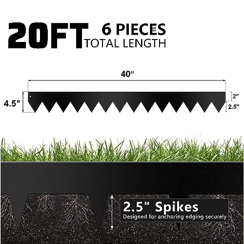 Garden 6 Pack 4.5" H. Galvanized Steel Landscape Edging w (6-Pack 4.5"x40" / Black)