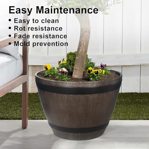 21" Large Whiskey Barrel Planter (2 Count)