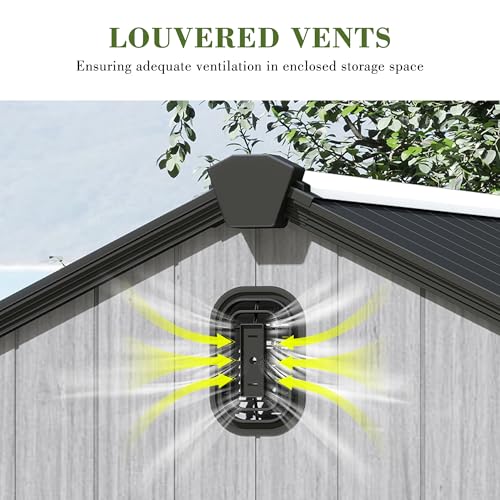 Domi 5x3FT Outdoor Resin Storage Shed with Transparent Windows & Louvered Vents (5x3FT)