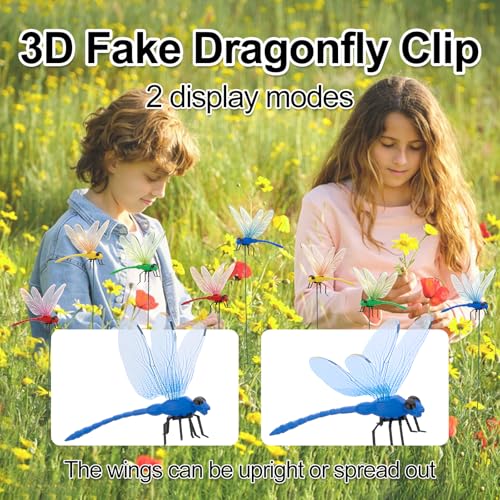 16 PCS Dragonfly Clips for Garden Decor
