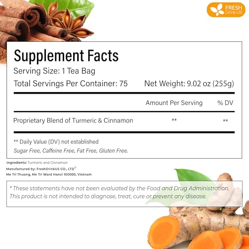 Premium Turmeric Cinnamon Tea (75 Tea Bags)