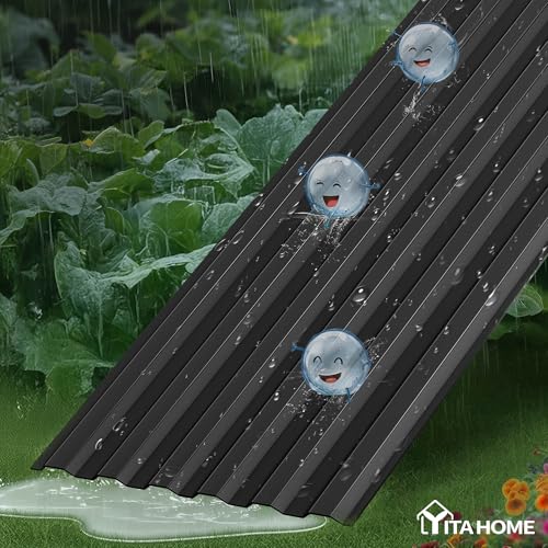 8x4x2ft Galvanized Raised Garden Bed with Cucumber Trellis (Black / 8x4x2ft W/ Trellis)