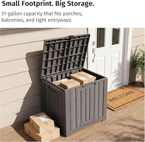 Outdoor Storage Box (Grey / 31 Gallon 2pc)