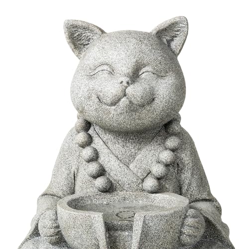 Water Fountain Outdoor (Concrete Cat / 22"H)