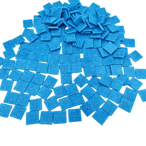 3 4 inch Quartz Glass Mosaic Tiles for Crafts (Blue)