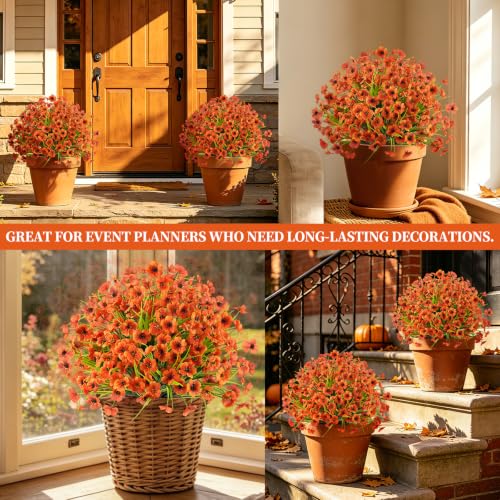 2 Pack Artificial Fall Yellow Flower Topiary Balls for Outdoor (Yellow Violet)