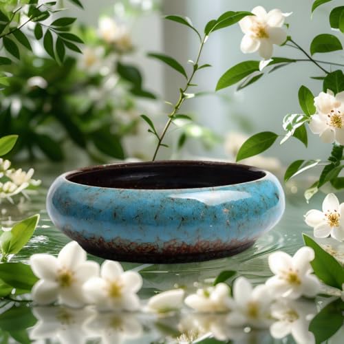 Lotus Bowl Planter (Ice Blue)