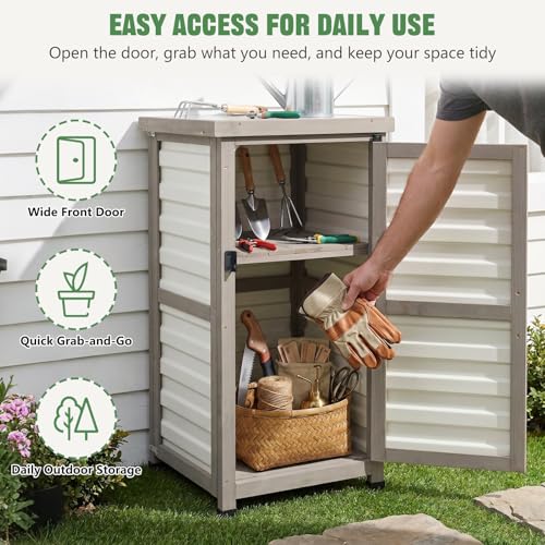 Outdoor Storage Cabinet (White / 18" x 18" x 34")