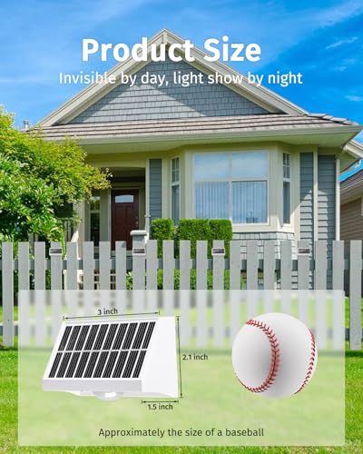 Solar Fence Lights Outdoor Waterproof Warm & Cool White & RGB（12Pack White） (12 Count)