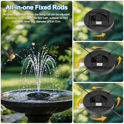 Solar Fountain Pump with 3 Spray Height Adjustments (Blue)