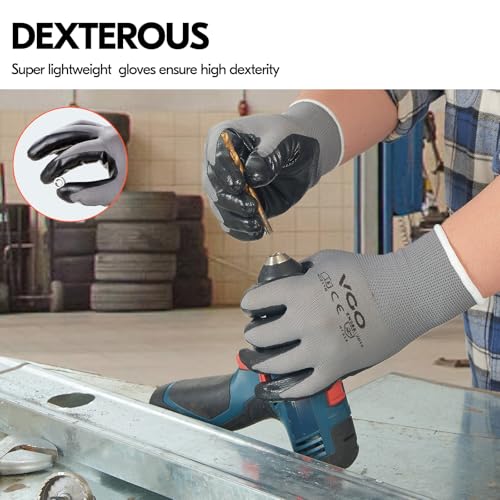 10Pairs Non Slip Safety Work Gloves (10 Count)
