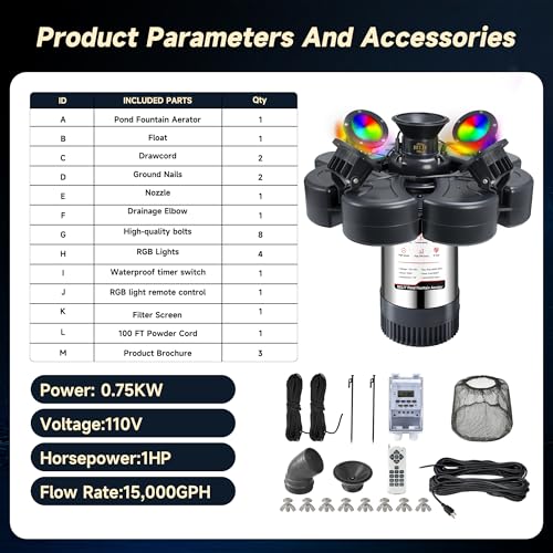 Pond Fountain Aerator (Black E)