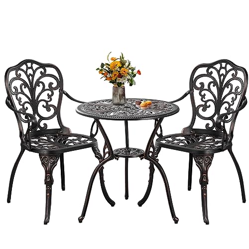 3 Piece Cast Aluminum Bistro Set