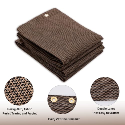 Shade Cloth 10x23 FT Sun Shade (10' x 23' custom size / Brown)