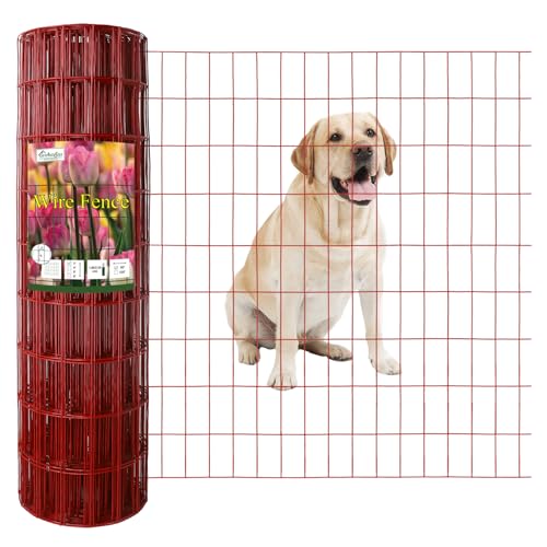 Red PVC Coated Welded Wire Fence 36" x 50' Roll (Red / 2''x4'' 14GA 36''x50')