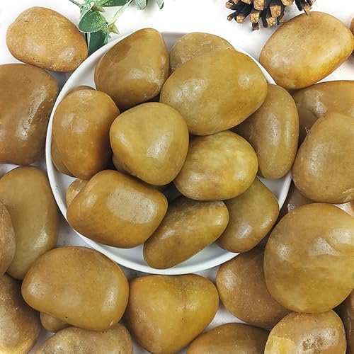 40lbs Yellow River Rocks for Landscaping (640 Ounce)