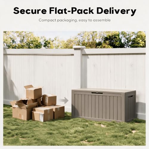 91 Gal Deck Box (91 Gallon / Striped Grey)