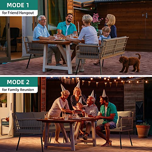 4 Pieces Patio Furniture Set (4PCS Sofa Set / Grey)