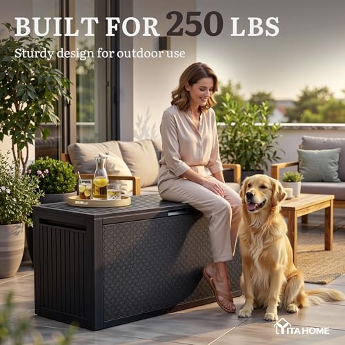 95 Gallon Outdoor Storage Deck Box (Black / 90 Gallon)