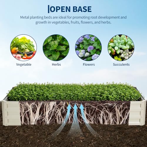 6x3x1 FT Raised Garden Bed with PE Cover & Self (Beige W/ Pe Cover / 6x3x1 ft)