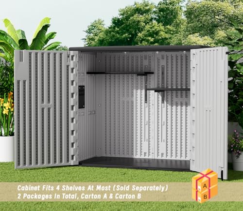 Outdoor Horizontal Storage Sheds (Gray / 37 Cu.ft)